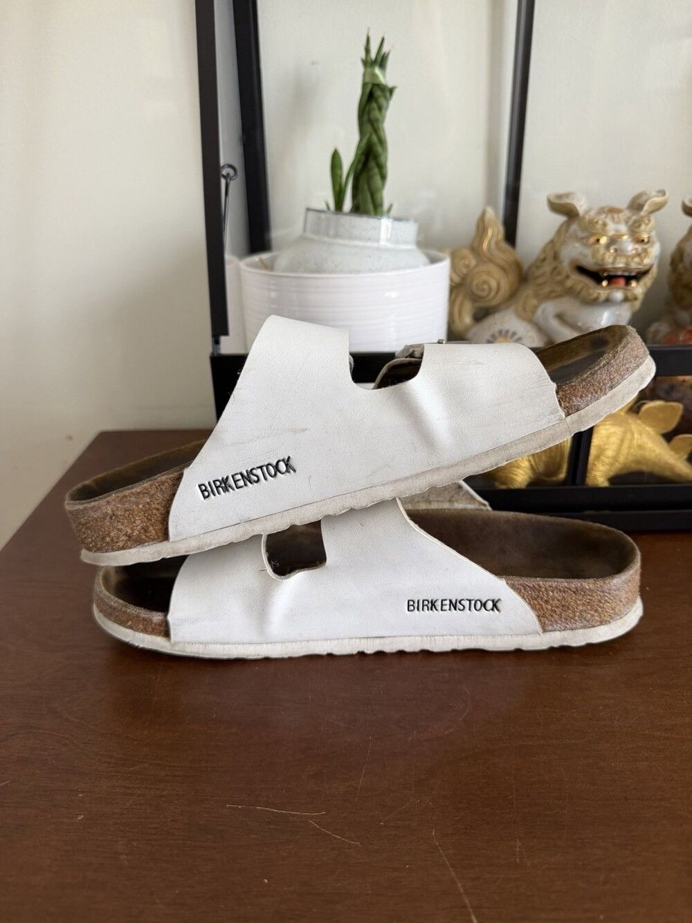 Birkenstock Arizona White Leather Sandals Womens US 9 EU 40 Regular - Picture 5 of 7